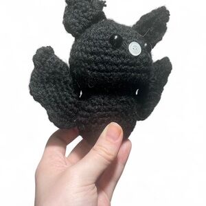 Handmade Black Crochet Bat Plush